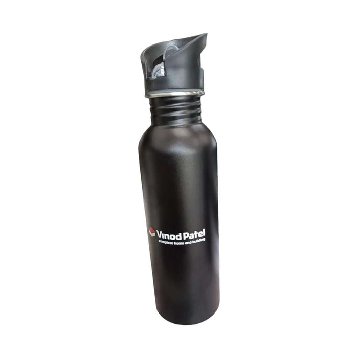 Stainless Steel Water Bottle Vinod Patel Logo