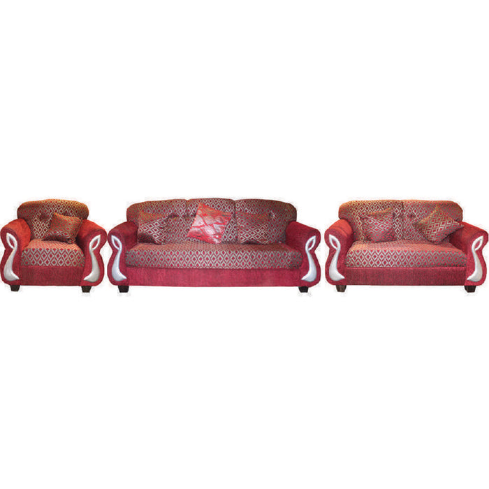 Amie 3+2+1 Fabric Sofa Set Cushions Assorted Colors