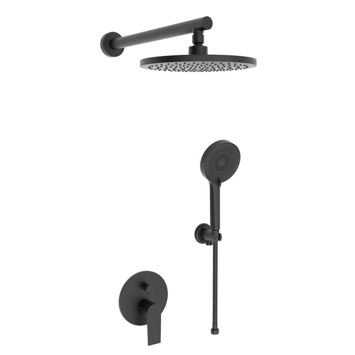 Neptune II Full Shower System (Non Rail) Matt Black 400mm