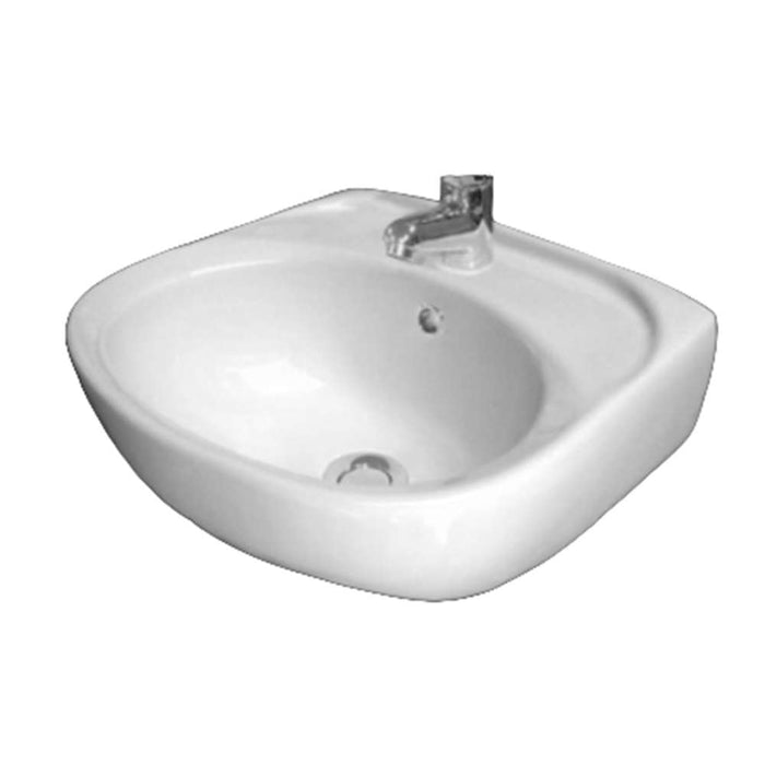 Claytan Iris Wall Basin 395 x 355mm 1Tap Hole with Overflow