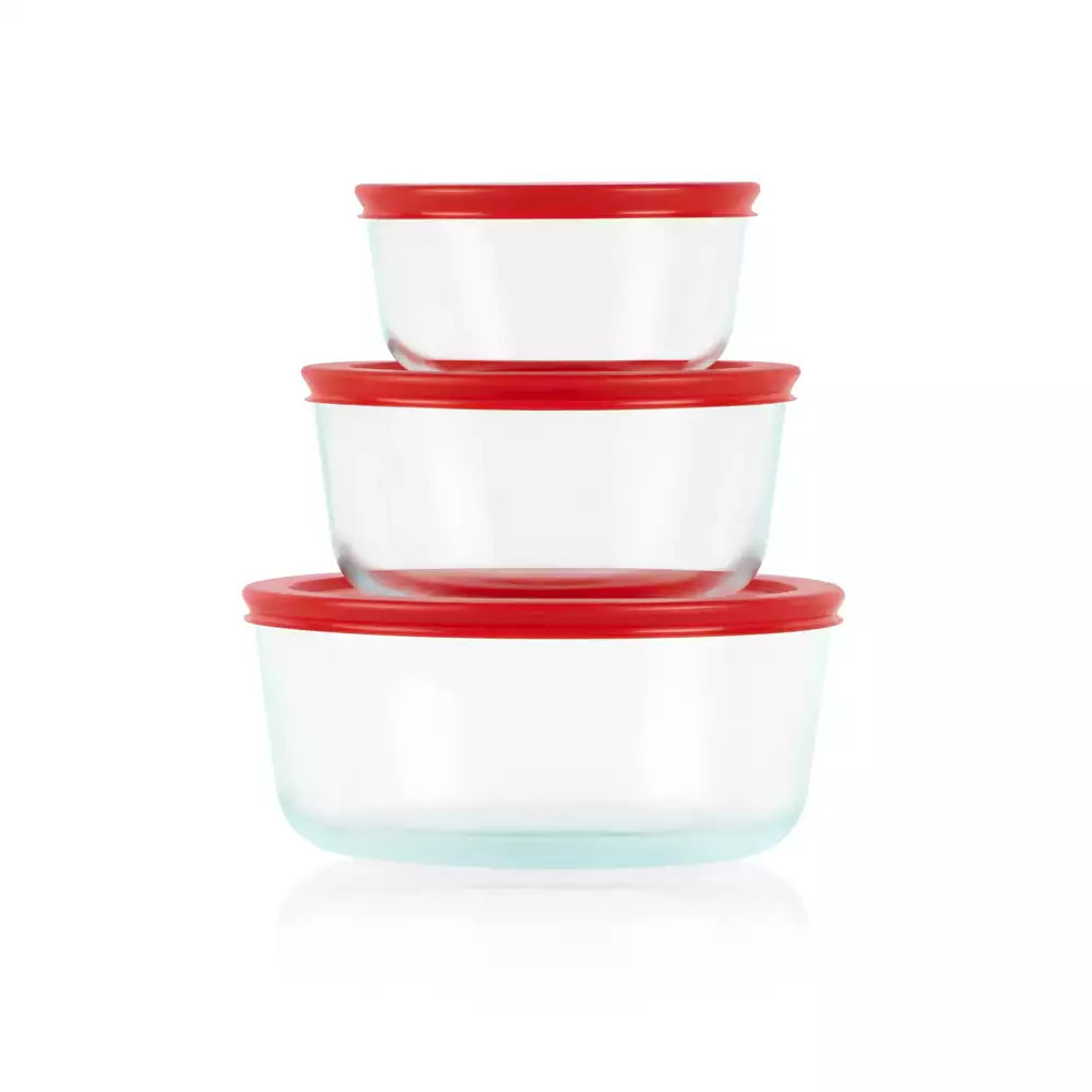 Pyrex Glass Container Round 6pc 470/950/165L — Vinod Patel | Home & Living